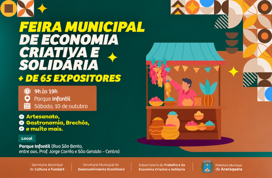 Feira Municipal reúne 65 expositores e programação do AraraBrinca neste sábado em Araraquara