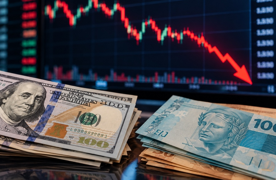 Dólar cai mais de 4% e fica abaixo de R$ 5 após resultado do primeiro turno
